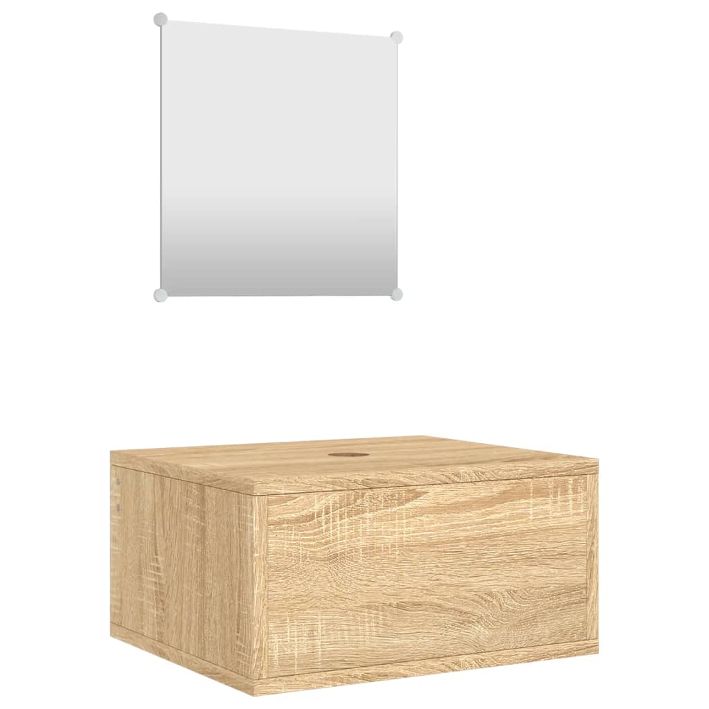 Set Mobili da Bagno 2 pz Rovere in Legno Multistrato | homemem39
