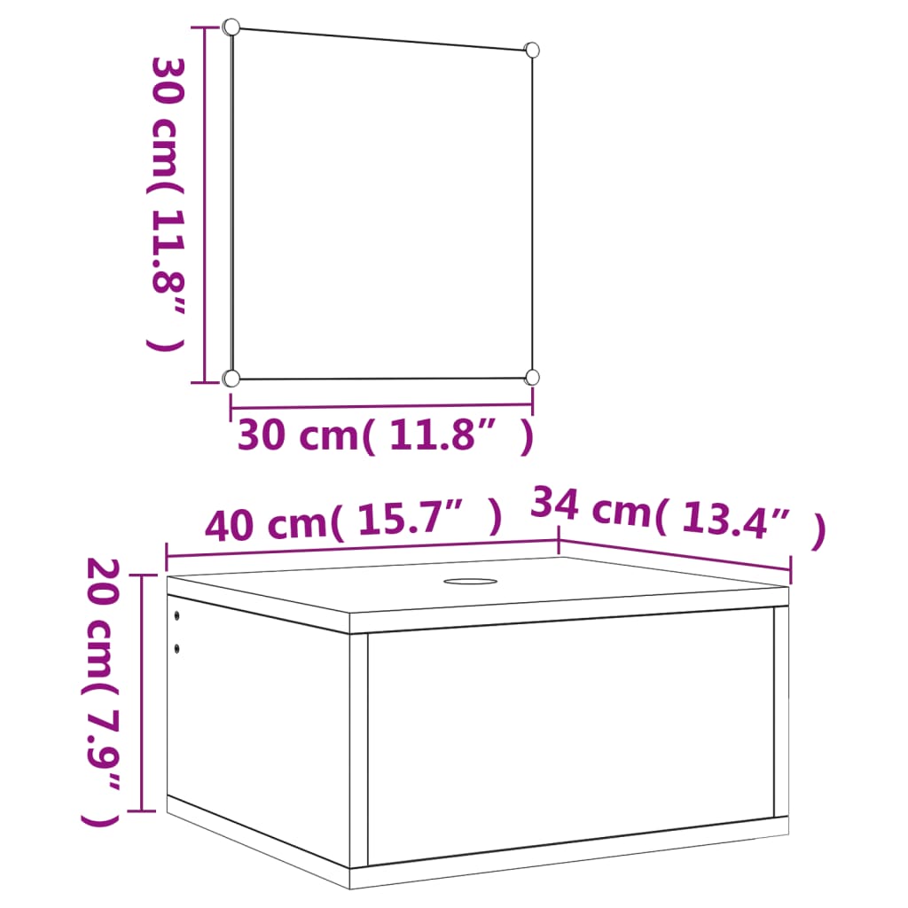Set Mobili da Bagno 2 pz Rovere in Legno Multistrato | homemem39