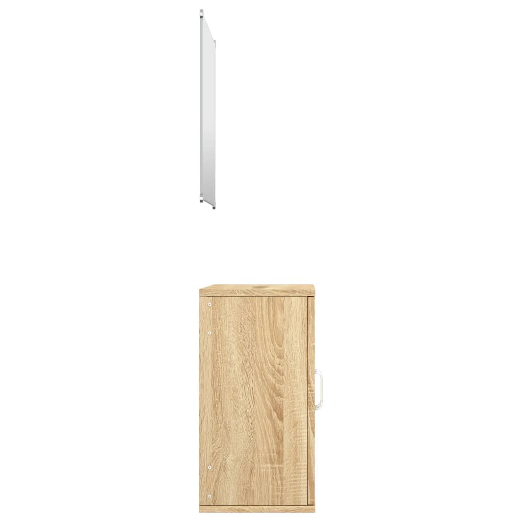 Set Mobili da Bagno 2 pz Rovere in Legno Multistrato | homemem39