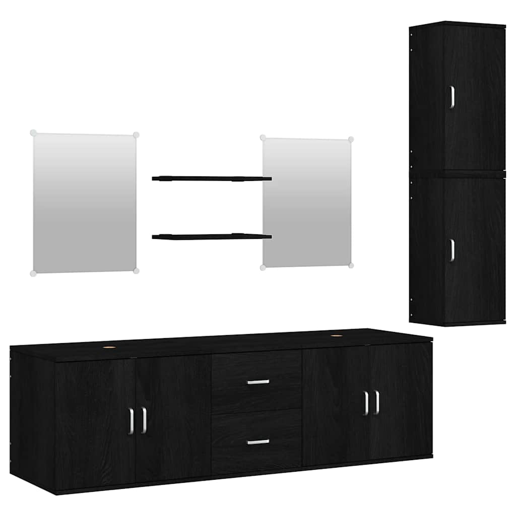 Set Mobili da Bagno 7 pz in legno multistrato