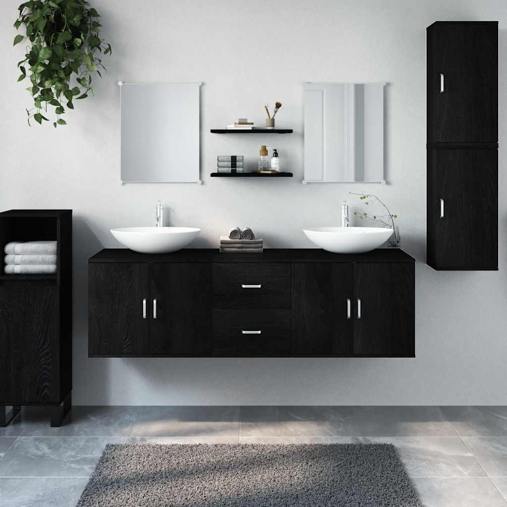 Set Mobili da Bagno 7 pz in legno multistrato
