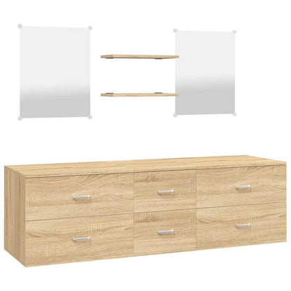 Set Mobili da Bagno 5 pz in legno multistrato