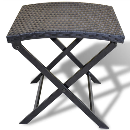 Sgabello Pieghevole in Polyrattan Nero - homemem39