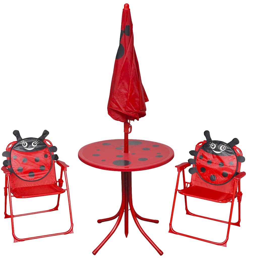 Set da Bistrot da Giardino per Bambini con Ombrellone Rosso - homemem39