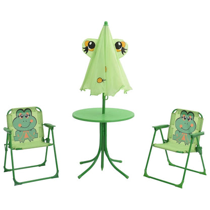 Set da Bistrot da Giardino per Bambini con Ombrellone Verde