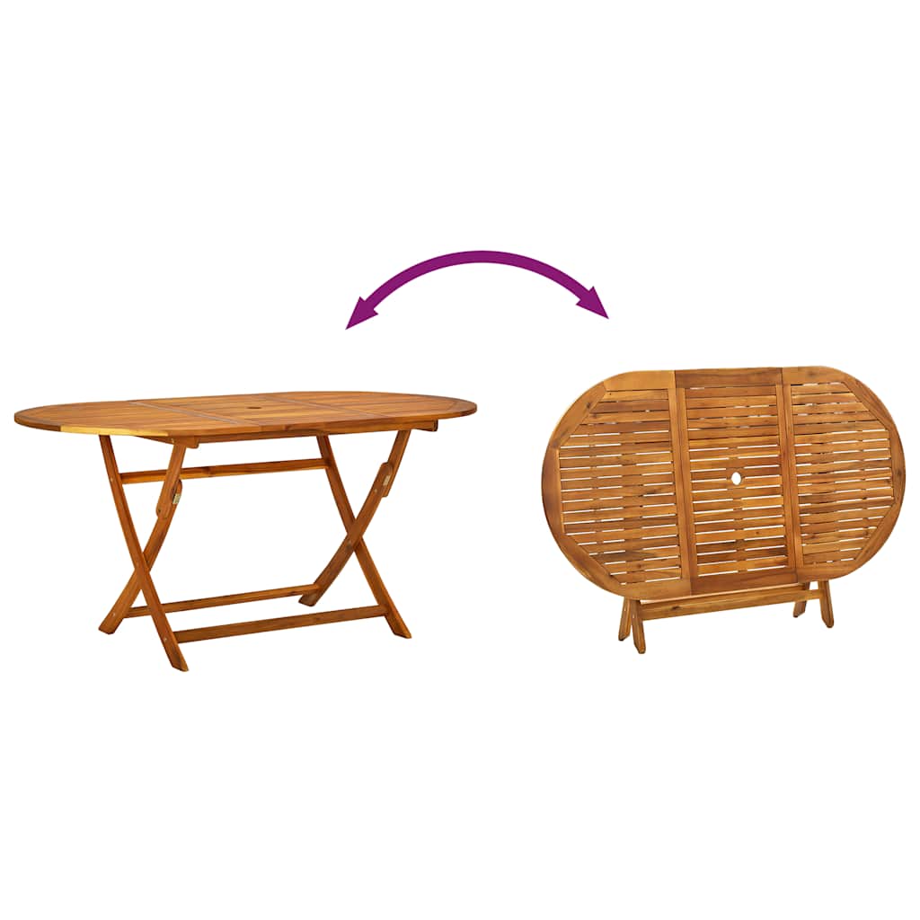 Set da Pranzo da Giardino 7 pz in Legno Massello di Acacia