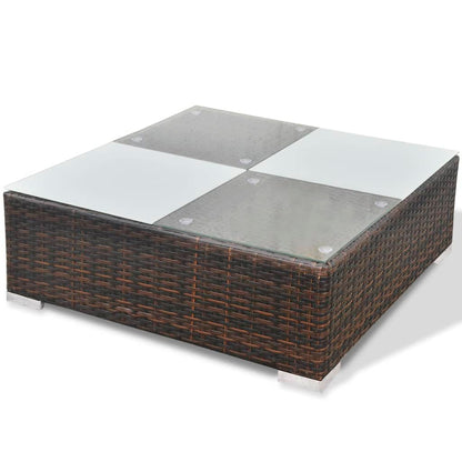 Set Divani da Giardino 10 pz con Cuscini in Polyrattan Marrone - homemem39