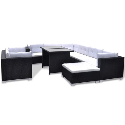 Set Divani da Giardino 10 pz con Cuscini in Polyrattan