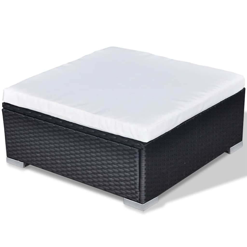Set Divani da Giardino 10 pz con Cuscini in Polyrattan Nero | homemem39