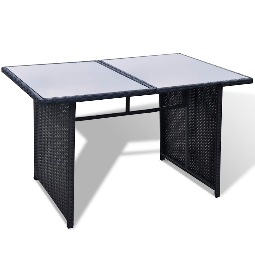 Set Divani da Giardino 10 pz con Cuscini in Polyrattan Nero | homemem39