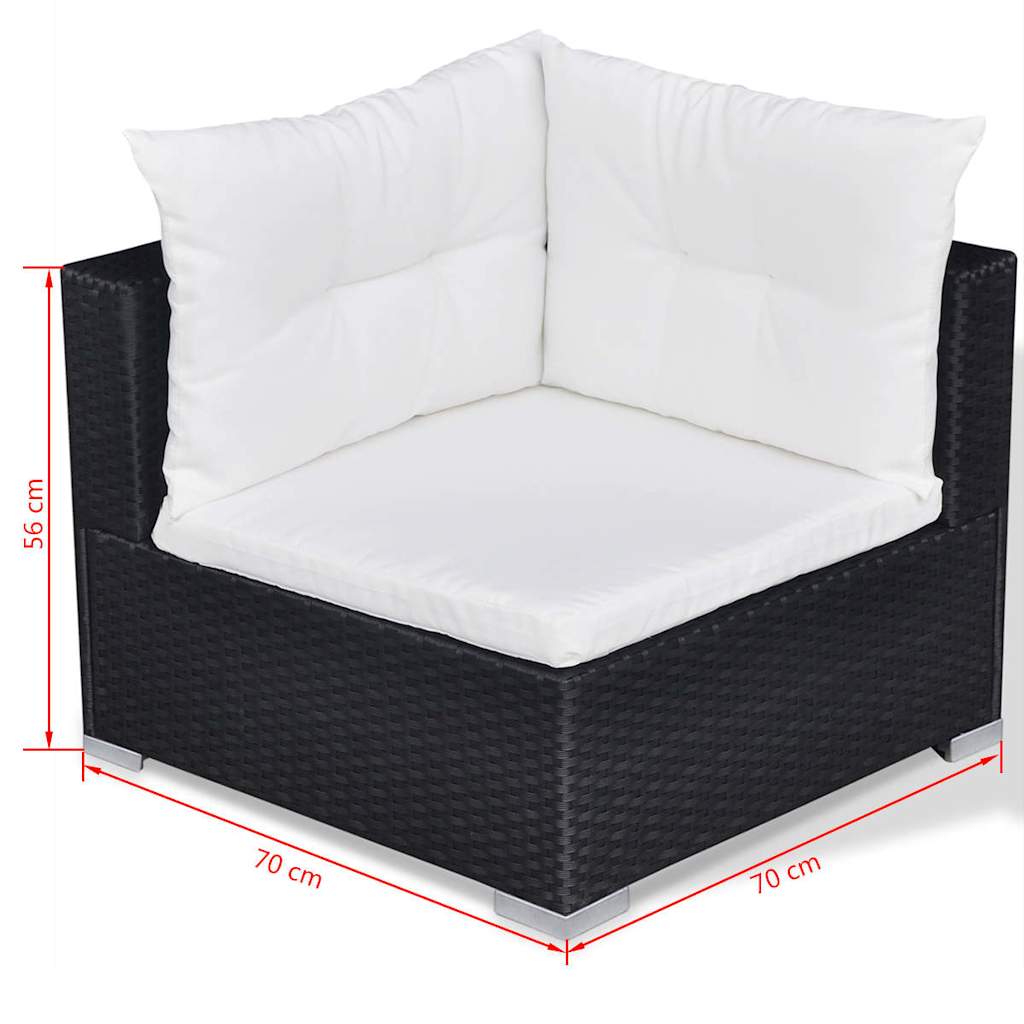 Set Divani da Giardino 10 pz con Cuscini in Polyrattan