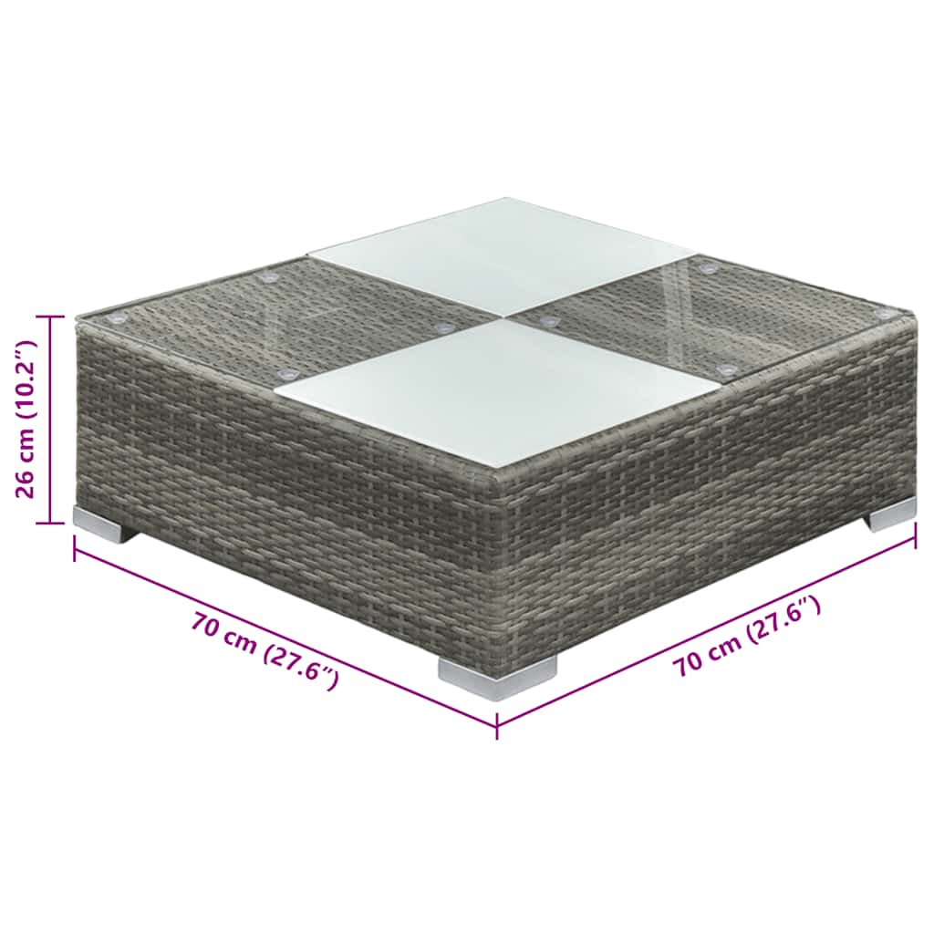 Set Divani da Giardino 6 pz con Cuscini in Polyrattan Grigio - homemem39