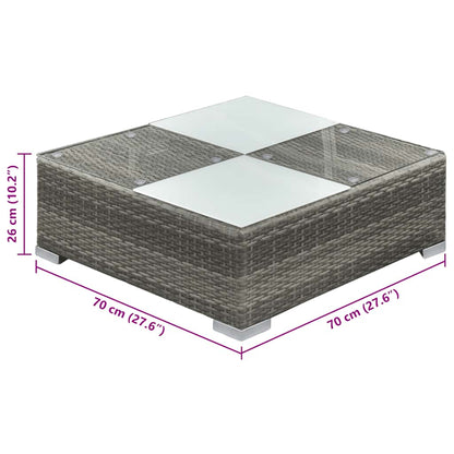 Set Divani da Giardino 6 pz con Cuscini in Polyrattan Grigio - homemem39