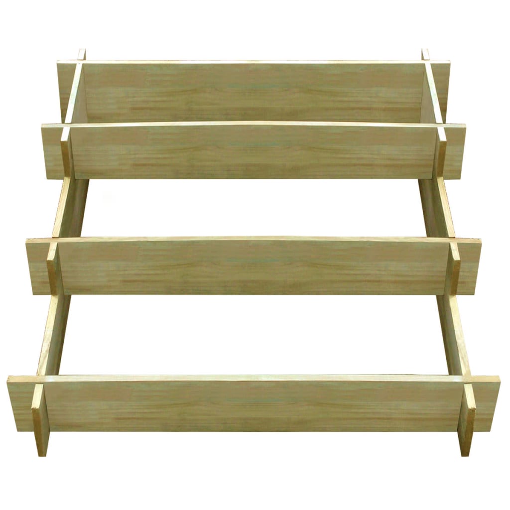 Fioriera a 3 Livelli 90x90x35 cm in Legno Impregnato | homemem39