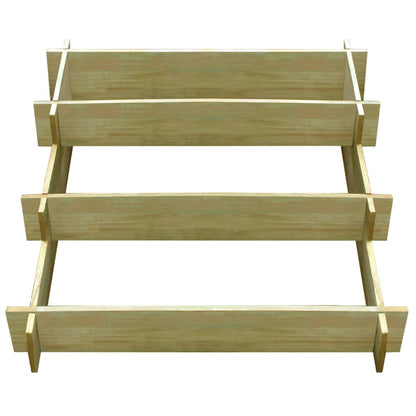 Fioriera a 3 Livelli 90x90x35 cm in Legno Impregnato | homemem39
