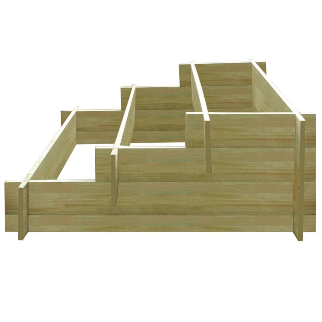 Fioriera a 3 Livelli 90x90x35 cm in Legno Impregnato | homemem39