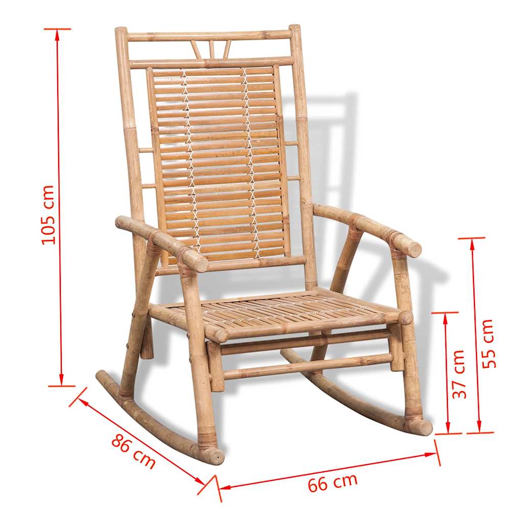 Sedia a dondolo in bamboo