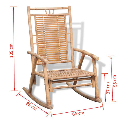 Sedia a dondolo in bamboo