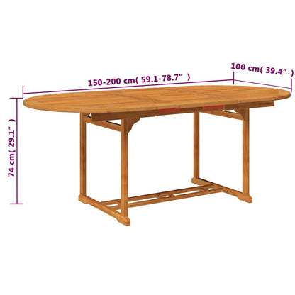 Set da Pranzo da Giardino 7 pz 150-200 cm