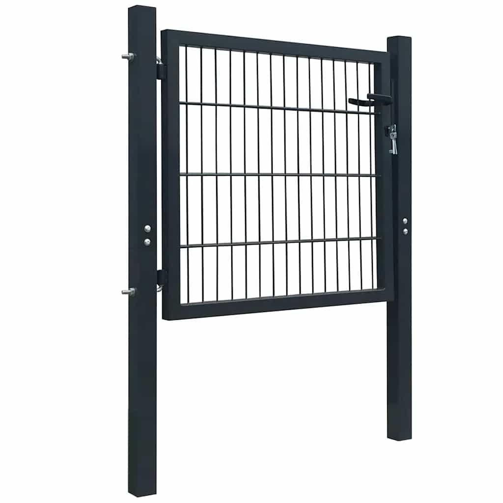 Cancello per Recinzione in Acciaio Antracite 100x100 cm | homemem39