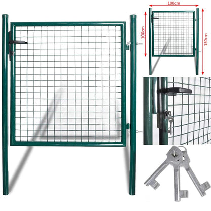 Cancello per Recinzione a una Porta 100x100 cm in Acciaio verniciato a Polvere