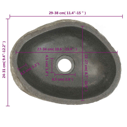 Lavandino in Pietra di Fiume Ovale (29-38)x(24-31) cm