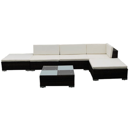 Set Divani da Giardino 6 pz con Cuscini in Polyrattan Marrone - homemem39