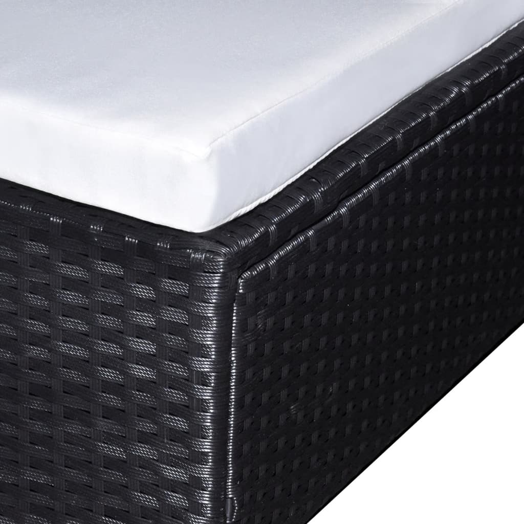 Set Mobili da Giardino 6 pz con Cuscini in Polyrattan Nero | homemem39
