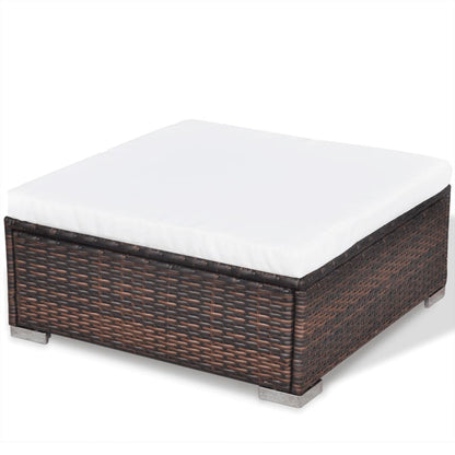 Set Divani da Giardino 5 pz con Cuscini in Polyrattan Marrone | homemem39