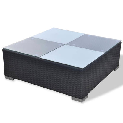 Set Divani da Giardino 5 pz con Cuscini in Polyrattan Nero - homemem39