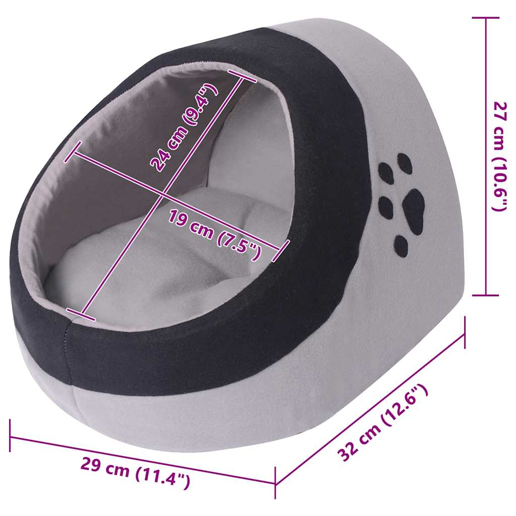 Cuccia per Gatti Grigio e Nero M | homemem39