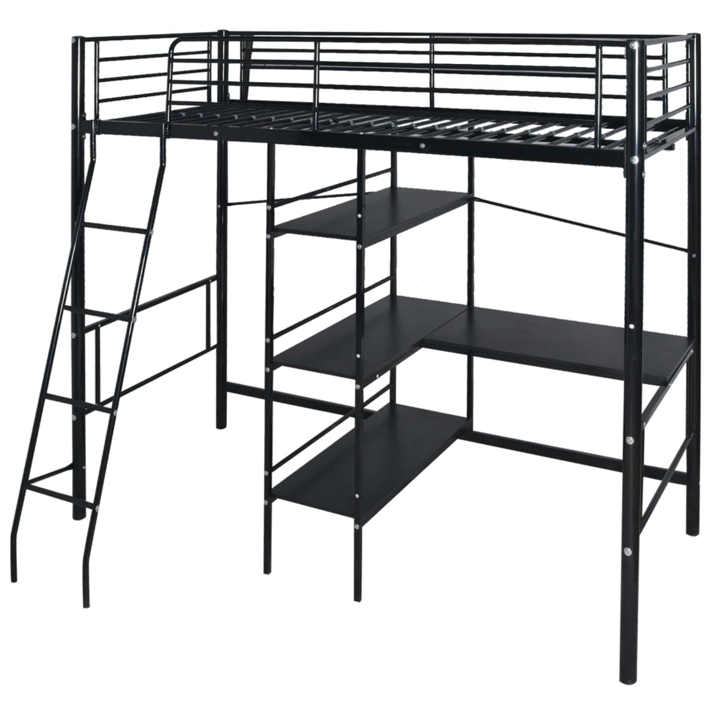 Letto con materasso Nero 200 x 90 cm Metallo