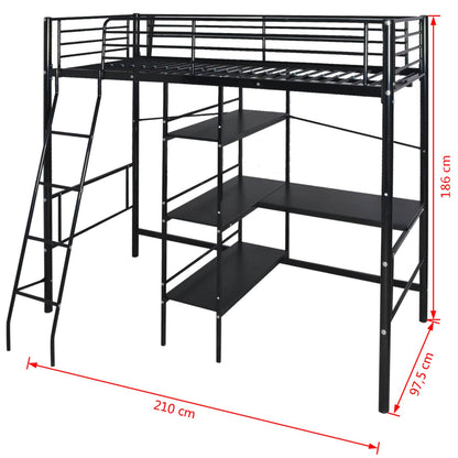 Letto con materasso Nero 200 x 90 cm Metallo | homemem39