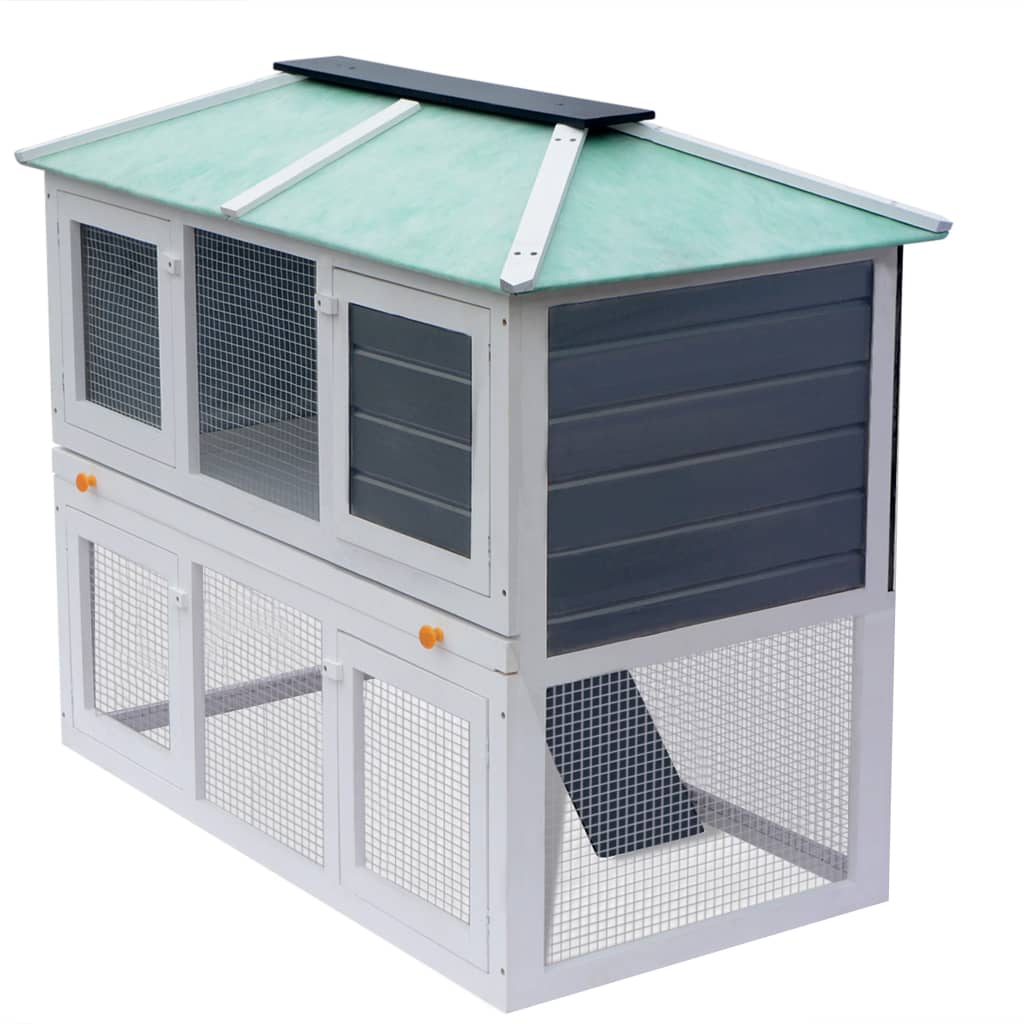 Two-Storey Wooden Hutch for Small Animals