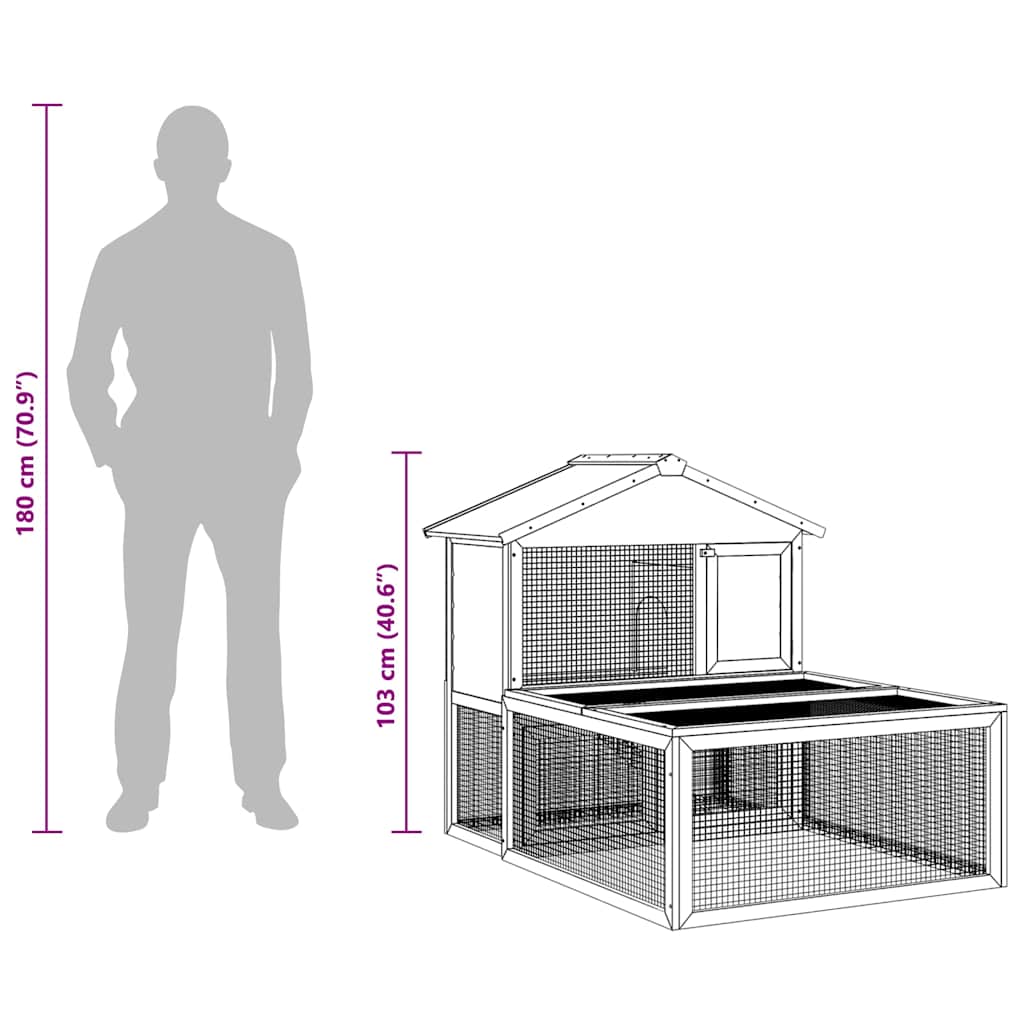 Outdoor Hutch for Small Animals in Wood
