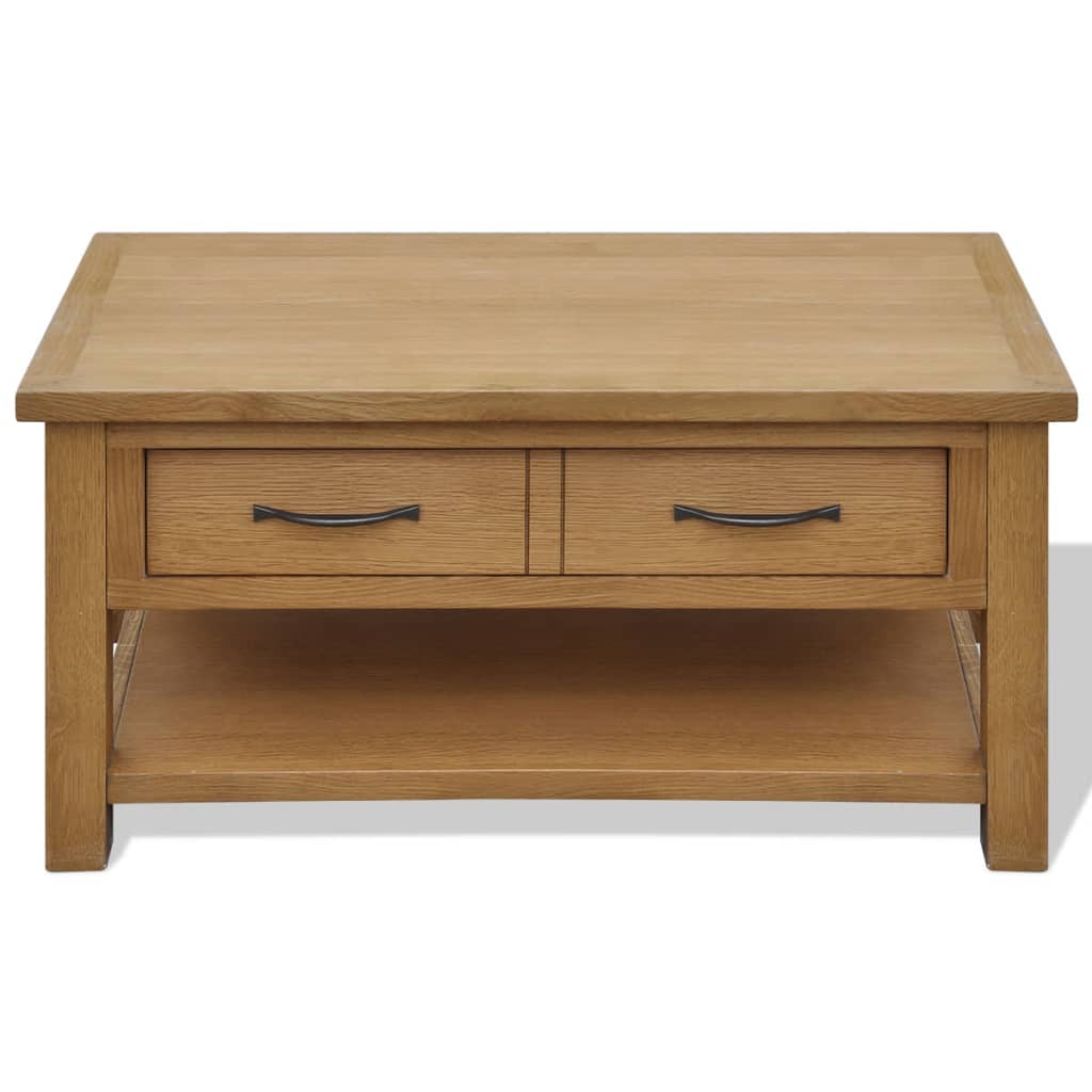 Tavolino da Salotto 88x53x45 cm in Legno Massello di Rovere | homemem39