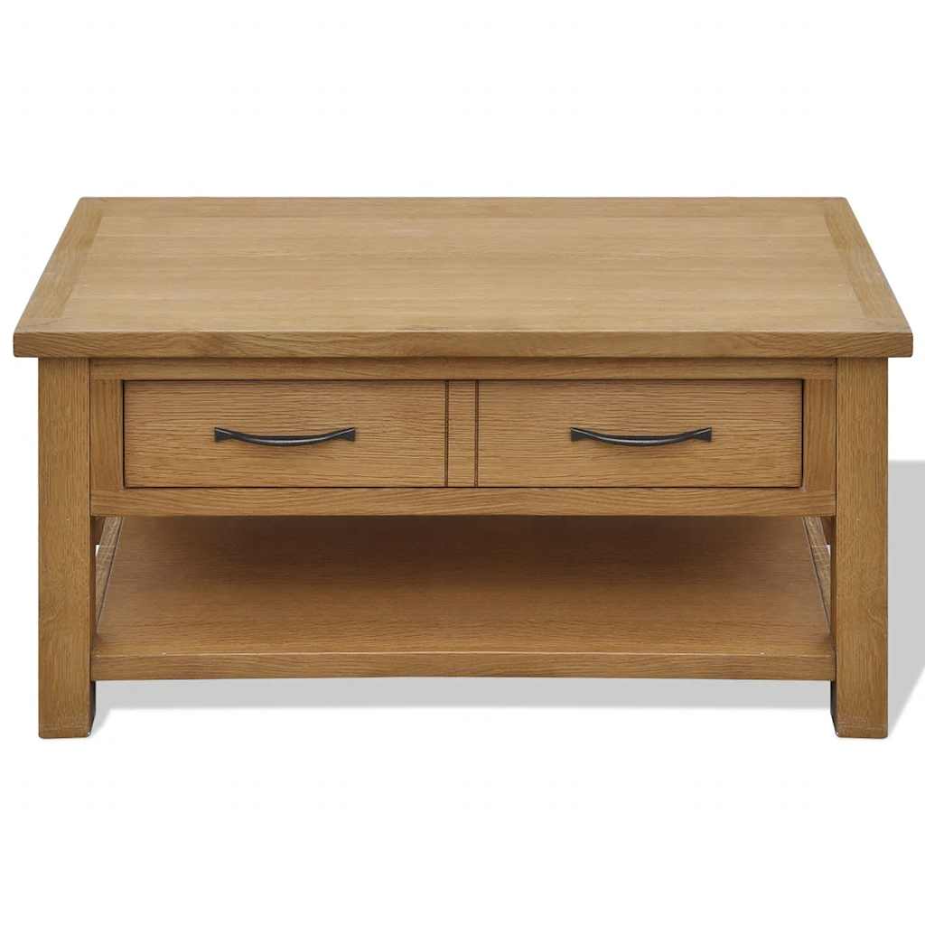 Tavolino da Salotto 88x53x45 cm in Legno Massello di Rovere
