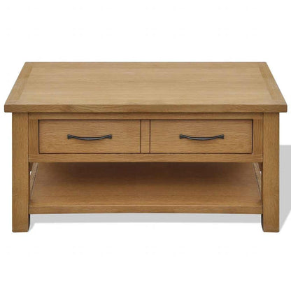 Tavolino da Salotto 88x53x45 cm in Legno Massello di Rovere