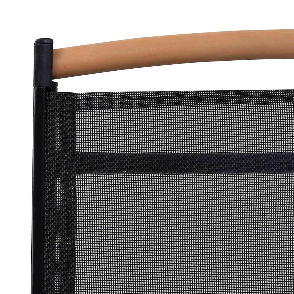 Sedie da Giardino Pieghevoli 2 pz in Alluminio e Textilene Nere - homemem39