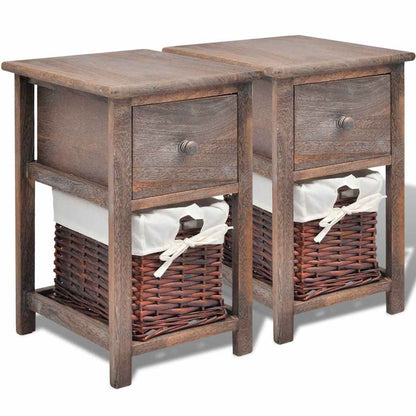Comodino da Notte Set 2 pz in Legno