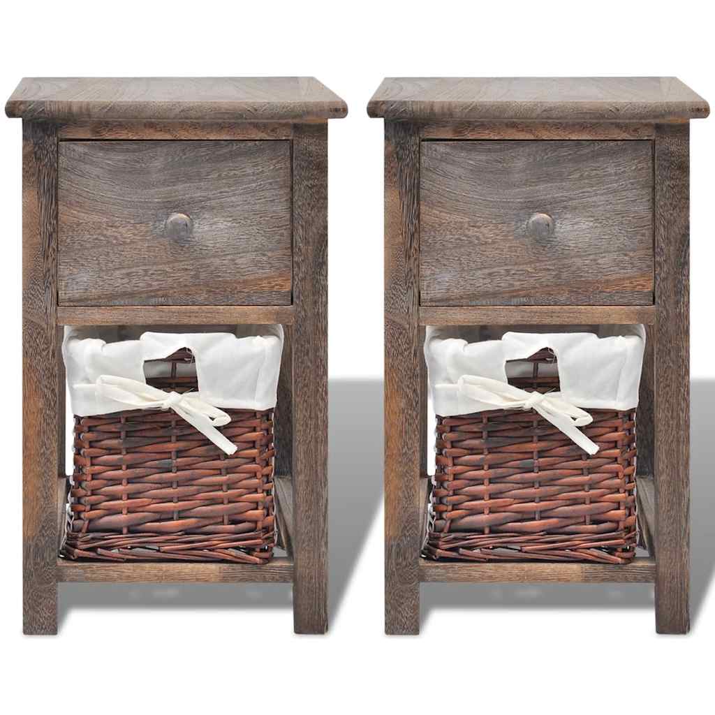 Comodino da Notte Set 2 pz in Legno