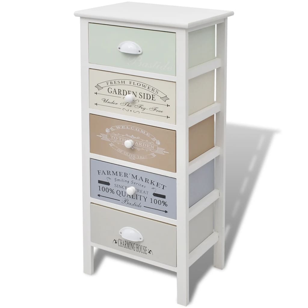 Mobile in Stile Francese con 5 Cassetti in Legno | homemem39