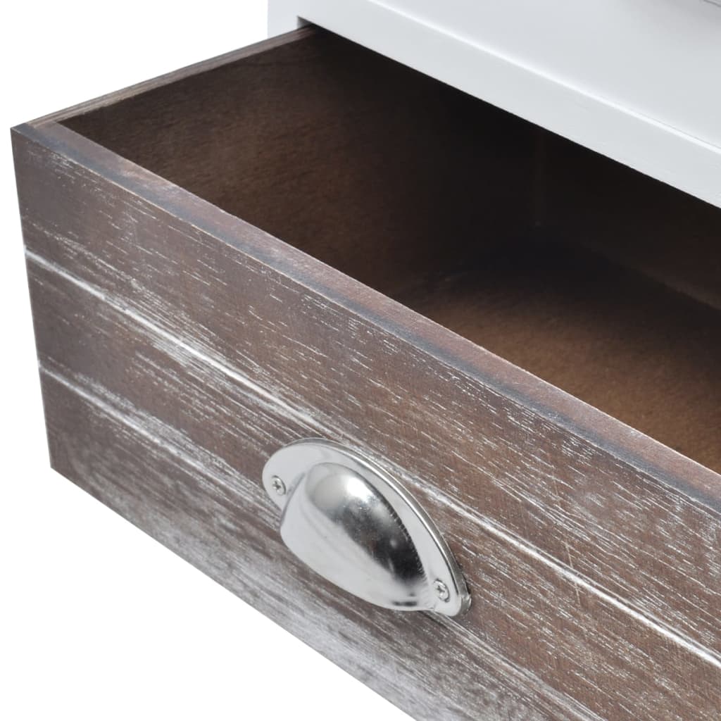 Comodini 2 pz Marrone e Bianco - homemem39