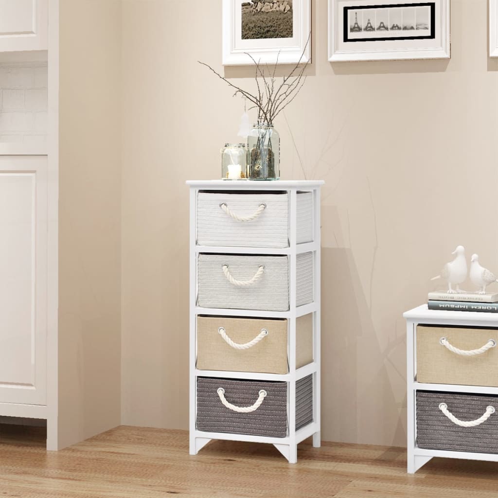 Mobile Portaoggetti con 4 Cassetti in Legno | homemem39
