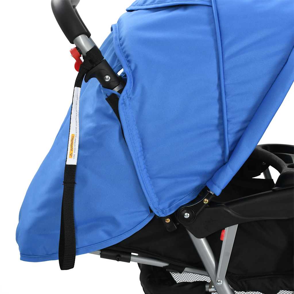 Passeggino Gemellare a Tandem in Acciaio Blu e Nero - homemem39