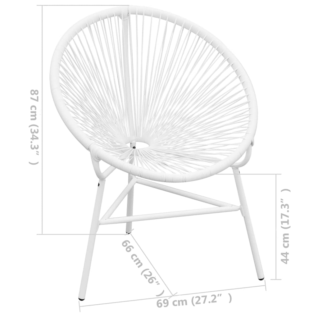 Sedia da Giardino Acapulco in Polyrattan Bianco | homemem39