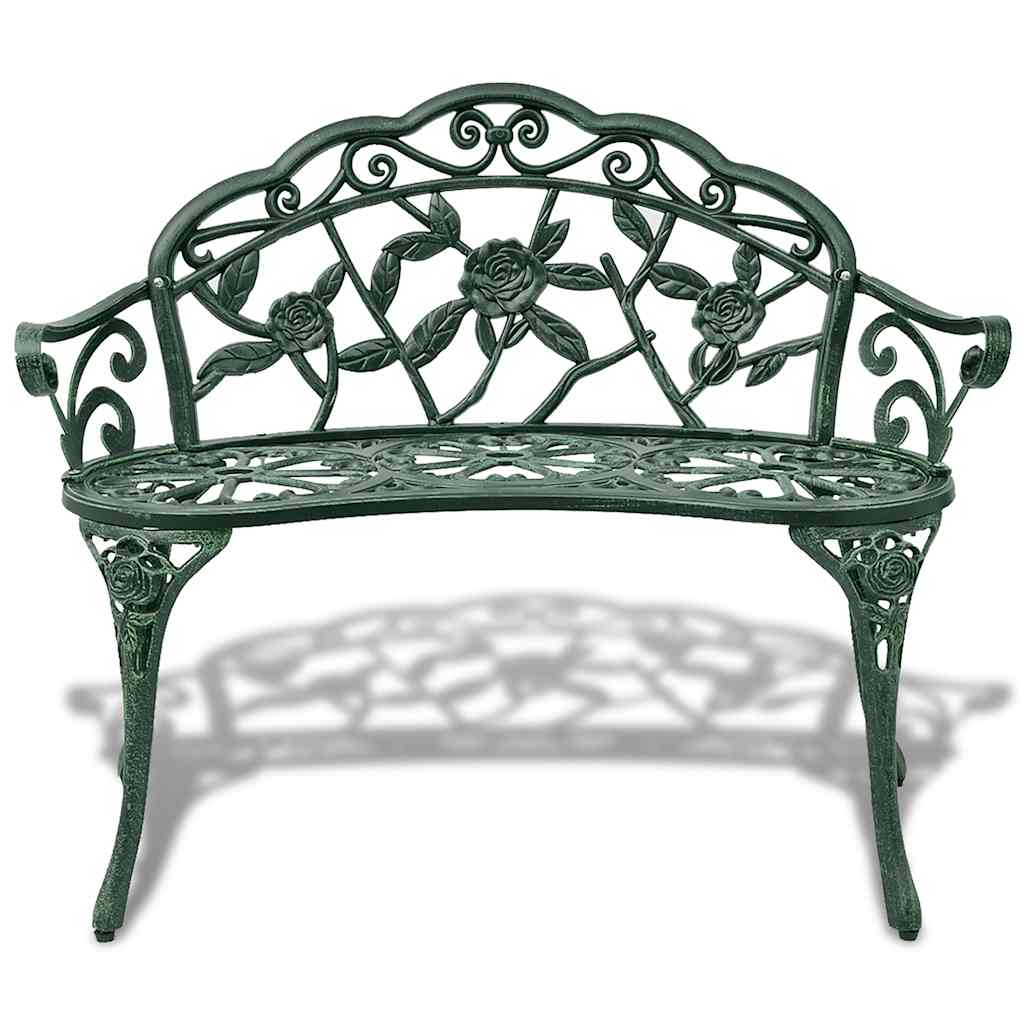 Panchina da Giardino 100 cm in Alluminio Pressofuso Verde | homemem39
