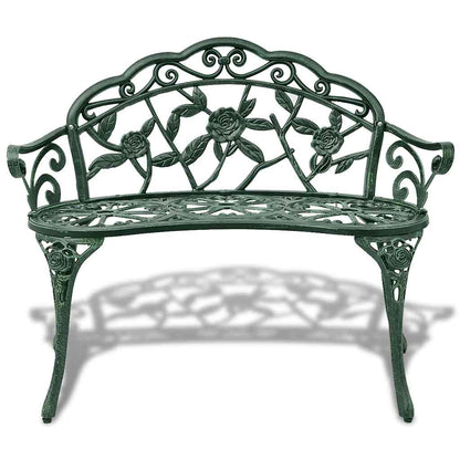 Panchina da Giardino 100 cm in Alluminio Pressofuso Verde | homemem39