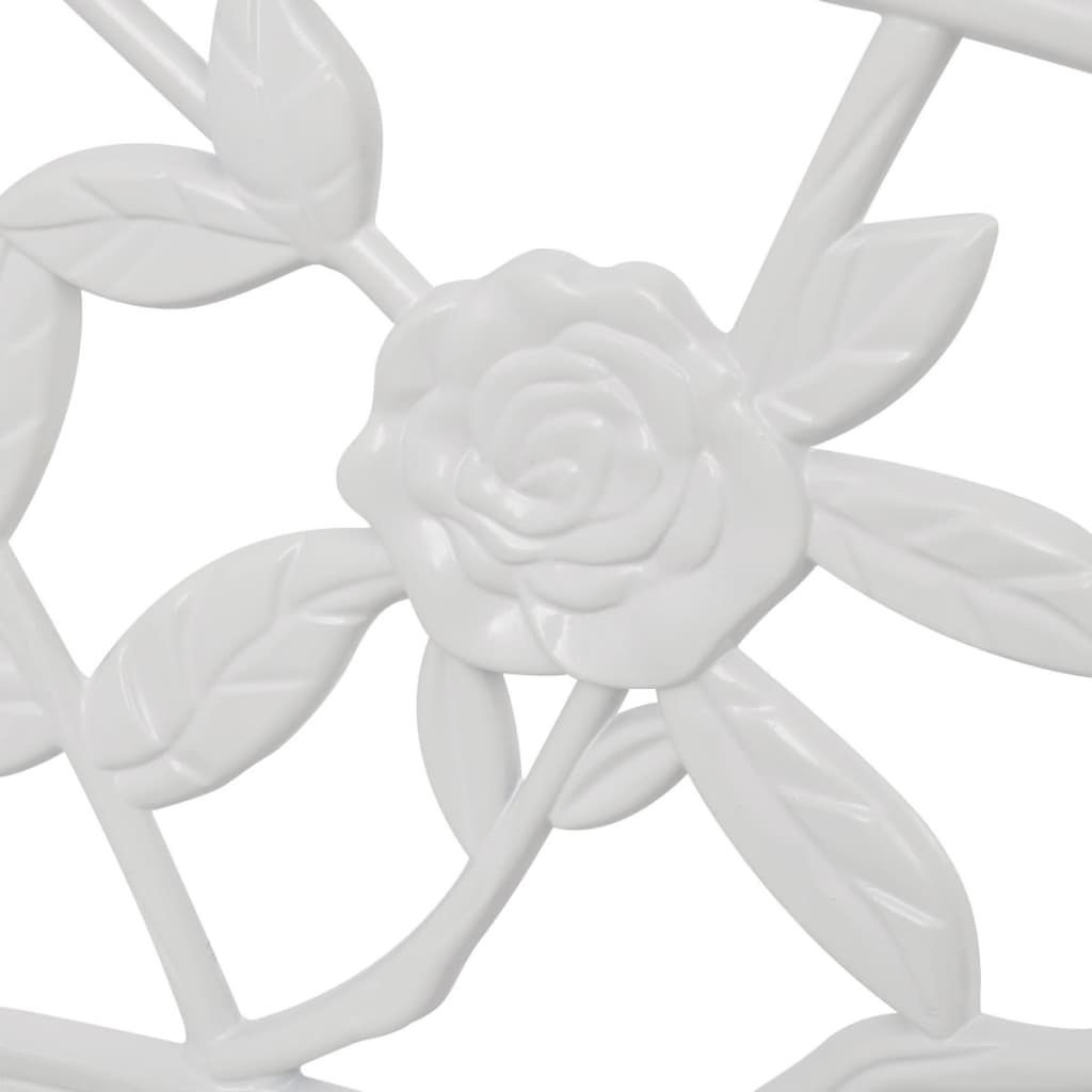 Panchina da Giardino 100 cm in Alluminio Pressofuso Bianco | homemem39