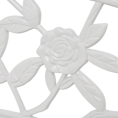 Panchina da Giardino 100 cm in Alluminio Pressofuso Bianco | homemem39
